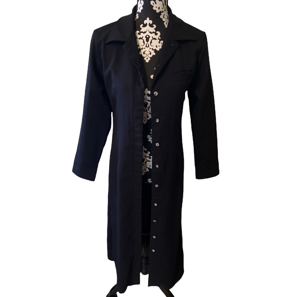 Black long Sleeve Button Up Duster Size Small